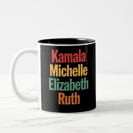 Kamala Michelle Elizabeth Ruth Feministisch politi Tweekleurige Koffiemok (Links)