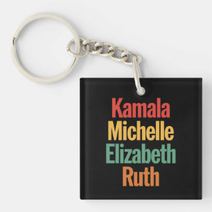 Kamala Michelle Elizabeth Ruth Feministische Polit Sleutelhanger