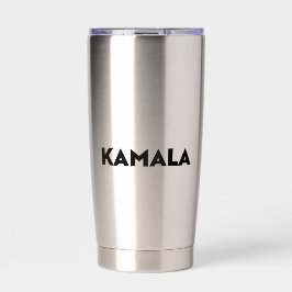 Kamala minimalistische moderne zwart vet typografi geïsoleerde drinkbeker