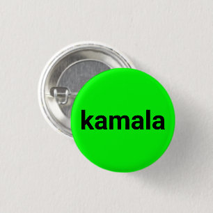 Kamala Minimalistische tekst Zwart Neon Green Brat Ronde Button 3,2 Cm