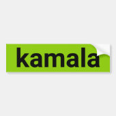 Kamala Minimalistische tekst Zwarte limoen Groene Bumpersticker (Voorkant)