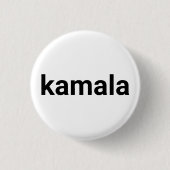 Kamala Minimalistische Typografie Eenvoudig Zwart Ronde Button 3,2 Cm (Voorkant)