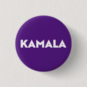 Kamala Modern Bold Typografie Wit en paars Ronde Button 3,2 Cm (Voorkant)