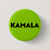 Kamala Modern Bold Typography Zwart Groen Brat Ronde Button 3,2 Cm (Voorkant)