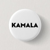 Kamala Modern Bold Typography Zwart-wit Ronde Button 3,2 Cm (Voorkant)