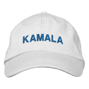 Kamala moderne blauwe typografie op maat geborduurde pet