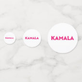 Kamala moderne gedurfde typografie hot pink party confetti (Voorkanten)