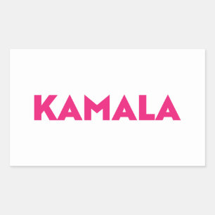 Kamala moderne gedurfde typografie hot roze en wit rechthoekige sticker