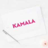 Kamala moderne gedurfde typografie hot roze en wit rechthoekige sticker (Envelop)
