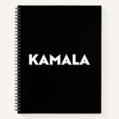Kamala moderne gedurfde typografie minimalistisch  notitieboek (Voorkant)
