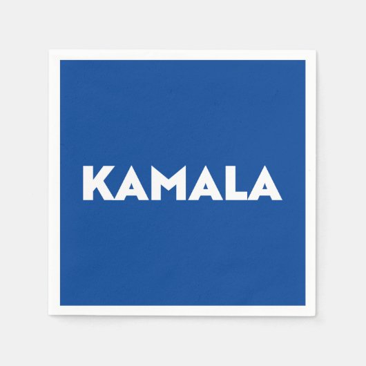 Kamala moderne gedurfde typografie wit en blauw servet (Voorkant)