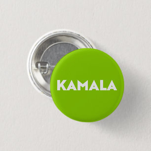 Kamala moderne gedurfde typografie witte groene vl ronde button 3,2 cm