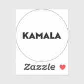Kamala moderne gedurfde typografie zwart wit rond sticker (Vel)