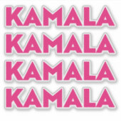 Kamala moderne hot pink bold typografie vier sticker (Voorkant)