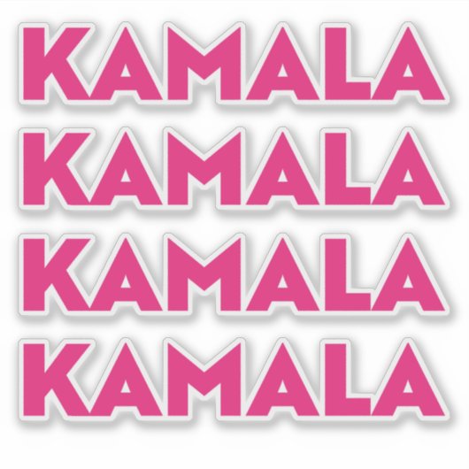 Kamala moderne hot pink bold typografie vier sticker (Voorkant)