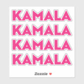 Kamala moderne hot pink bold typografie vier sticker (Vel)