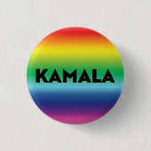 Kamala moderne regenboog gradiënt lgbt gay pride ronde button 3,2 cm (Voorkant)