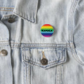 Kamala moderne regenboog gradiënt lgbt gay pride ronde button 3,2 cm (In situ)