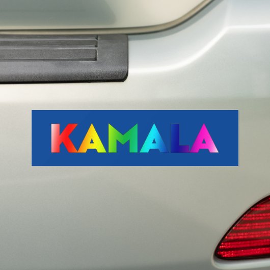 Kamala moderne regenboog gradiënt typografie blauw bumpersticker (Op auto)