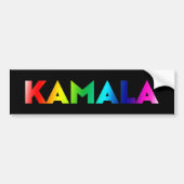 Kamala moderne regenboog gradiënt typografie zwart bumpersticker (Voorkant)