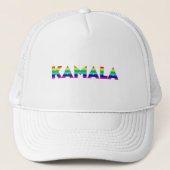 Kamala moderne regenboog typografie holebi pride trucker pet (Voorkant)