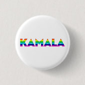 Kamala moderne regenboog typografie LGBT gay pride Ronde Button 3,2 Cm (Voorkant)