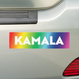 Kamala moderne typografie gradiënt regenboog trots bumpersticker