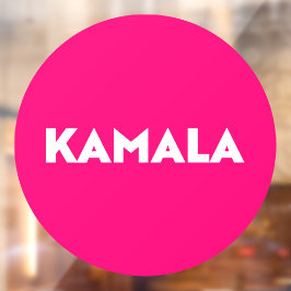 Kamala moderne typografie hot pink rond raamsticker