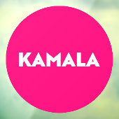 Kamala moderne typografie hot pink rond raamsticker (Vel 3)