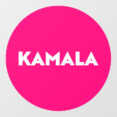 Kamala moderne typografie hot pink rond raamsticker (Vel)