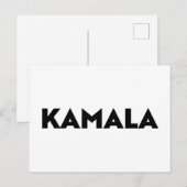 Kamala moderne typografie minimalistisch zwart wit briefkaart (Voorkant / Achterkant)