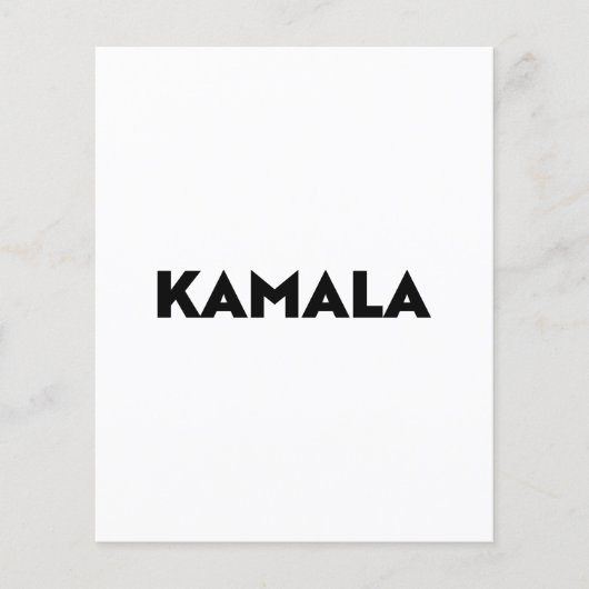 Kamala moderne typografie minimalistisch zwart wit flyer (Voorkant)