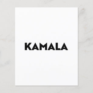 Kamala moderne typografie minimalistisch zwart wit flyer
