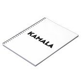 Kamala moderne typografie minimalistisch zwart wit notitieboek (Linkerzijde)
