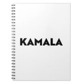 Kamala moderne typografie minimalistisch zwart wit notitieboek (Voorkant)