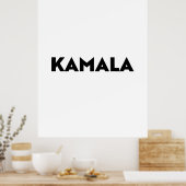 Kamala moderne typografie minimalistisch zwart wit poster (Keuken)