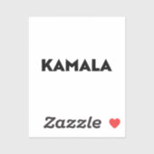 Kamala moderne typografie minimalistisch zwart wit sticker (Vel)