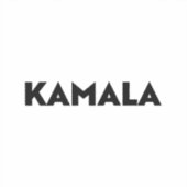 Kamala moderne typografie minimalistisch zwart wit sticker (Voorkant)