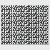 Kamala moderne typografie patroon zwart-wit cadeaupapier (Vlak)