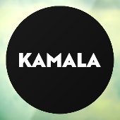Kamala moderne typografie wit en zwart rond raamsticker (Vel 3)