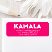 Kamala moderne typografie wit heet roze gewoonte etiket (Insitu)