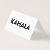 Kamala moderne typografie zwarte witte kaart teken (Voorkant)