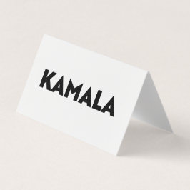 Kamala moderne typografie zwarte witte kaart teken