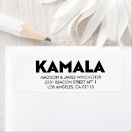 Kamala moderne vette typografie zwart-wit etiket