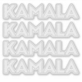 Kamala moderne witte vette typografie vier sticker (Voorkant)