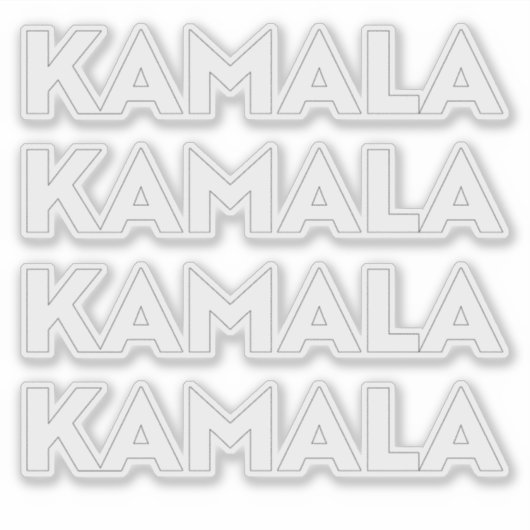 Kamala moderne witte vette typografie vier sticker (Voorkant)
