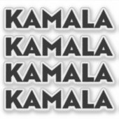 Kamala moderne zwart vet typografie vier stickers (Voorkant)