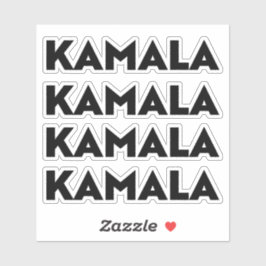 Kamala moderne zwart vet typografie vier stickers