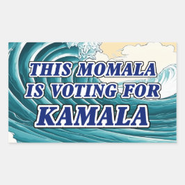 Kamala Momala Blue Wave Rechthoekige Sticker