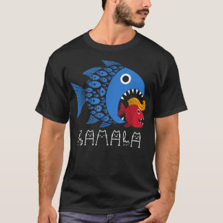 Kamala Over Trump Blue Wave Big Fish Eats Small Fi T-shirt
